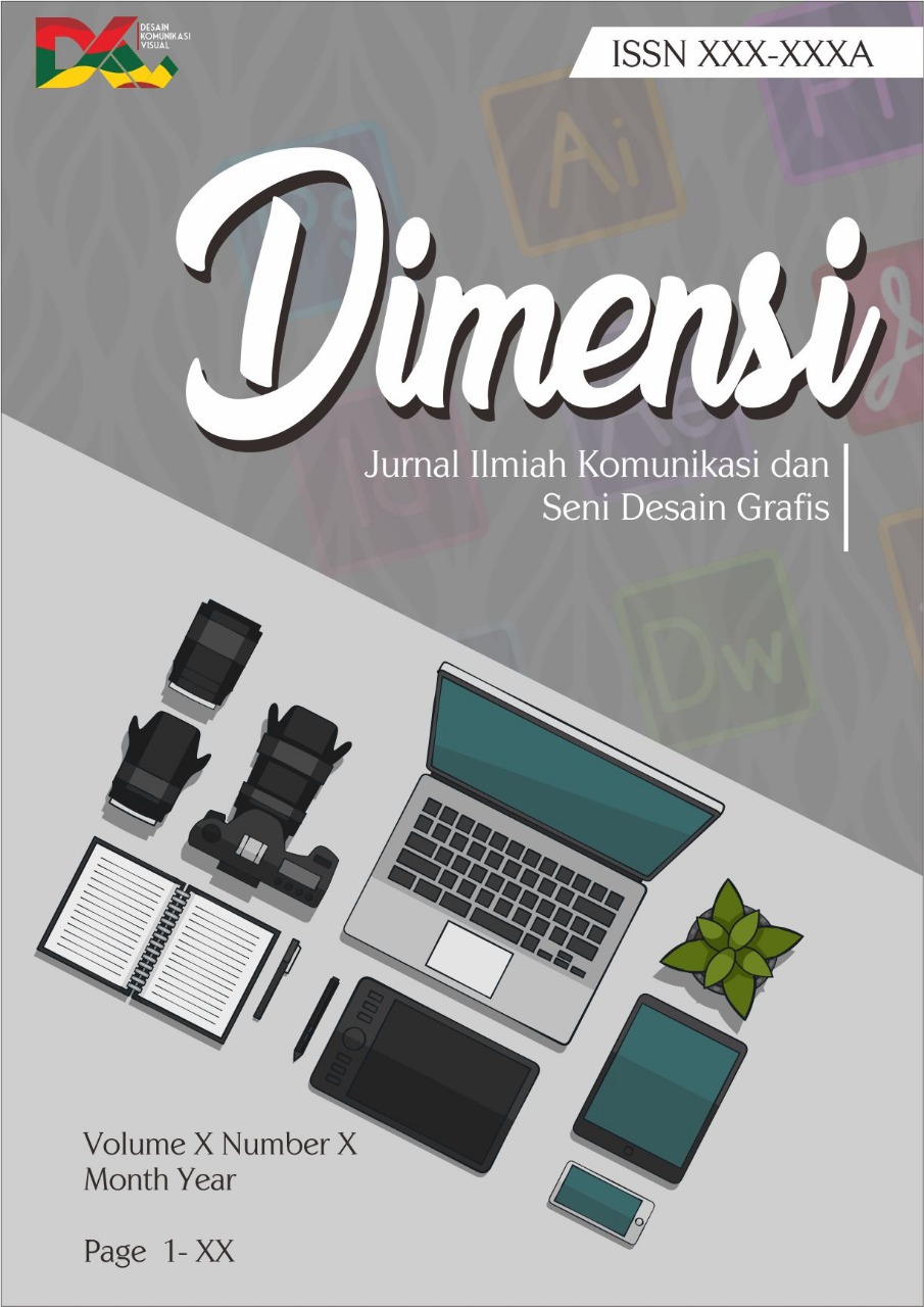 Dimensi : Jurnal Ilmiah Komunikasi dan Seni Desain Grafis Cover