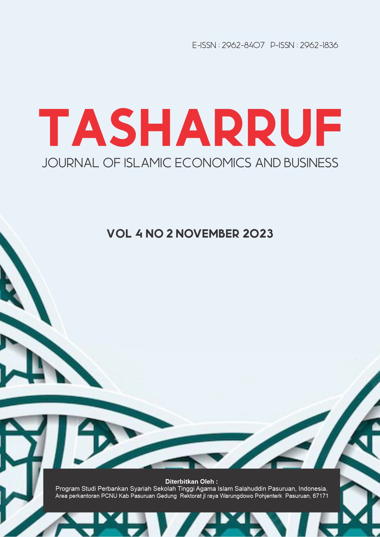 Tasharruf : Journal of Islamic Economics and Business Cover